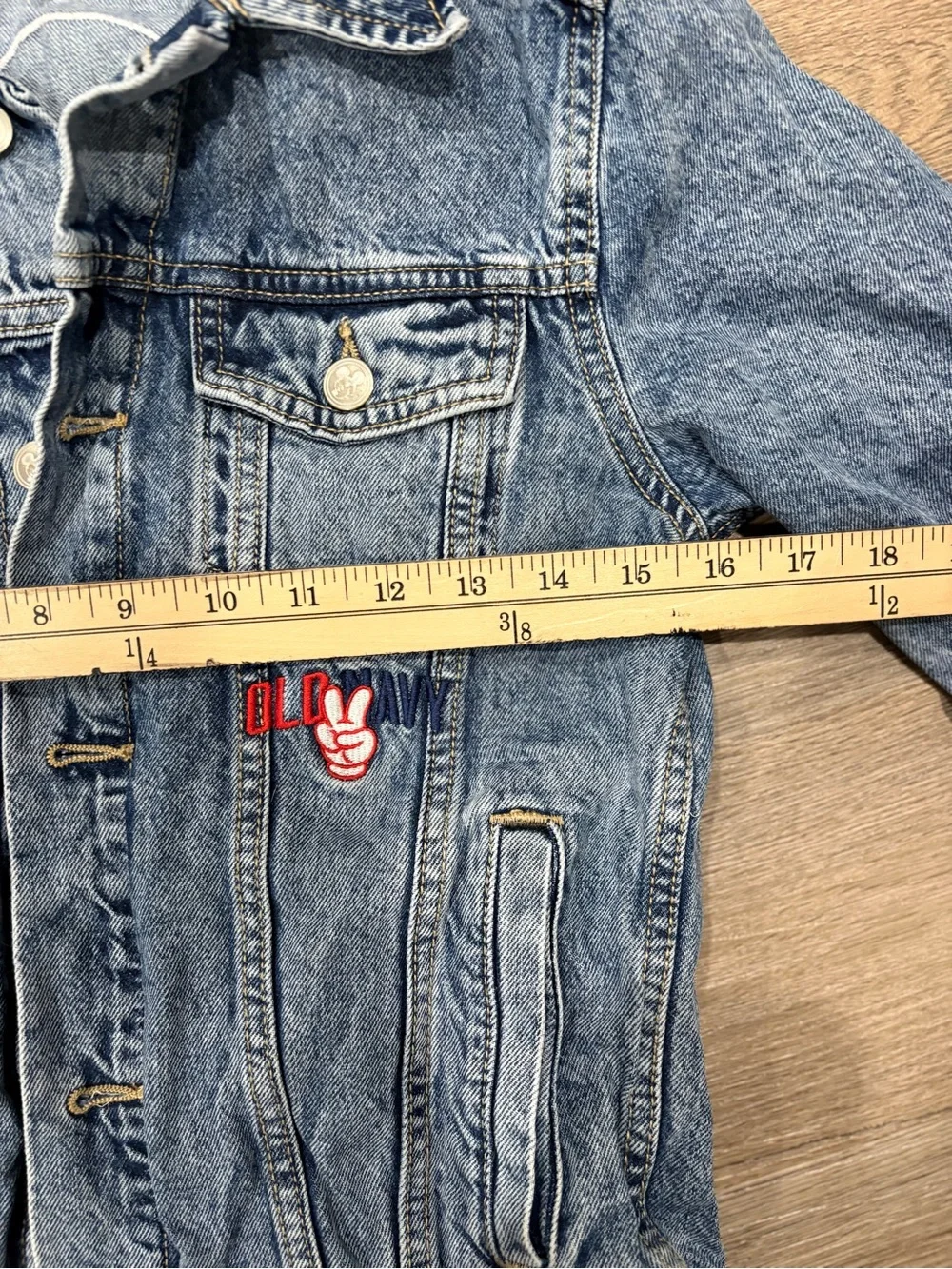 Old Navy x Disney Mickey Mouse Logo-Graphic Jean Trucker Jacket Size Kids L
